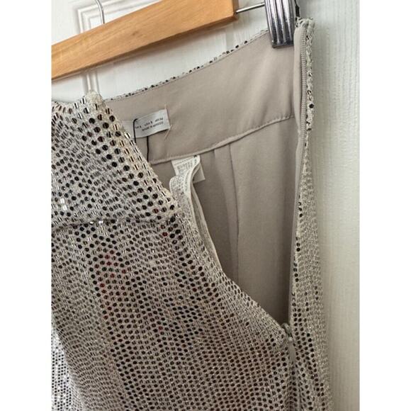 Zara Silver Sequin Cape & High-Rise Culottes Cropped Pants Set NWT- Size S - Picture 12 of 12